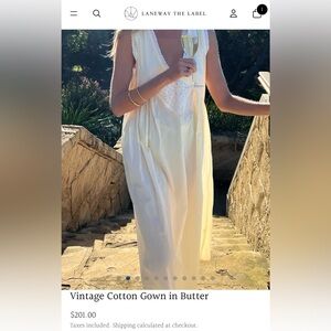 Laneway the Label vintage cotton gown in butter yellow 🧈